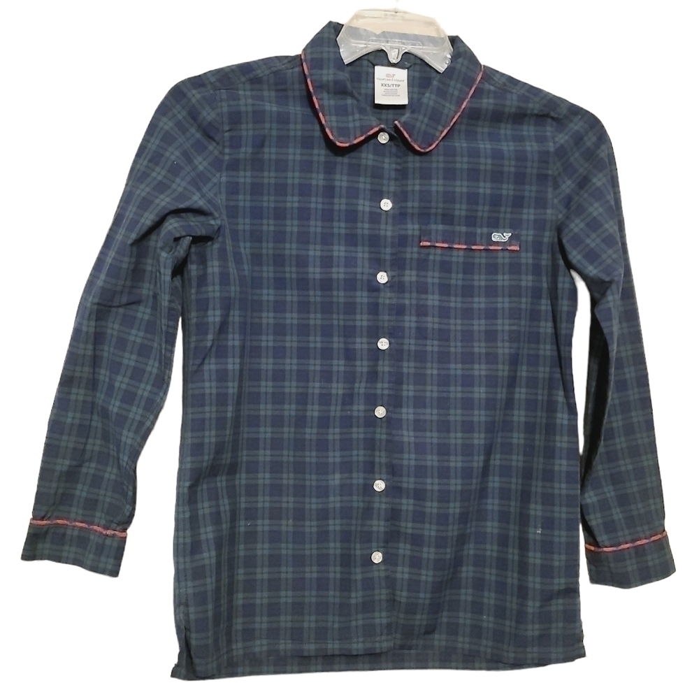 Vineyard Vines | Women's Pajama Shirt From Black Watch Lounge Set (Size XXS) - Picture 2 of 14